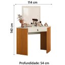Ver imagem 5 de Penteadeira de Canto com Espelho Led Camarim Glitter 1 Gaveta Madeirado/off White Albatroz Cinamo/