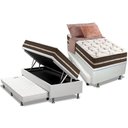 Ver imagem 1 de Cama Box Baú c/Auxiliar Solteiro: Colchão Molas Anjos MasterPocket Classic + Base CRC Courano