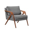 Ver imagem 2 de Conj. 2 Mona com 1 Puff Madeira Maciça Linho:cinza Escuro