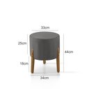 Ver imagem 3 de Conj. 2 Mona com 1 Puff Madeira Maciça Linho:cinza Escuro