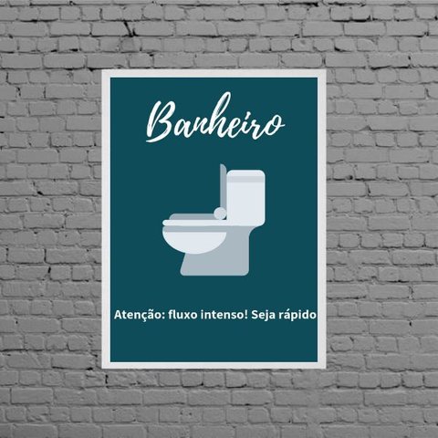 Quadro Sinalizador Banheiro Unissex Bar 45x34cm:Madeira branca