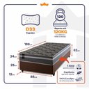 Ver imagem 4 de Conjunto Cama Box Espuma Miami Cinza Solteiro 88x188x62