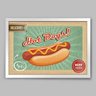 Quadro Cozinha Hot Dogs - 60x40cm - Moldura Caixa Branco - 1