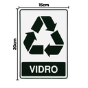 Ver imagem 2 de Combo 3 Adesivos De Sinalização Lixo Vidro 15x20 Acesso - S-242 F9e