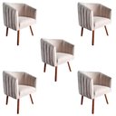 Ver imagem 1 de kit 05 Poltrona Julia Decoração Salão Cadeira Escritório Recepção Estar Amamentação Suede