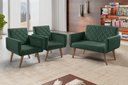 Ver imagem 4 de Conjunto Anabelle 2 Poltronas de 1 Lugar 1 Poltrona 2 Lugares Braço Unidecor Verde