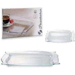 Bandeja Travessa Vidro Retangular Bordas Decoradas Servir Utensilio Cozinha Centro Mesa Fruteira - 7