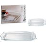 Bandeja Travessa Vidro Retangular Bordas Decoradas Servir Utensilio Cozinha Centro Mesa Fruteira - 7