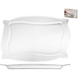 Bandeja Travessa Vidro Retangular Bordas Decoradas Servir Utensilio Cozinha Centro Mesa Fruteira - 4