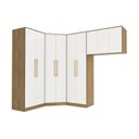 Ver imagem 4 de Quarto Modulado Adapt 9 Portas 4 Gavetas MDP 465cm Nogueira-Branco