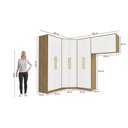 Ver imagem 5 de Quarto Modulado Adapt 9 Portas 4 Gavetas MDP 465cm Nogueira-Branco