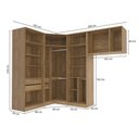 Ver imagem 2 de Quarto Modulado Adapt 9 Portas 4 Gavetas MDP 465cm Nogueira-Branco