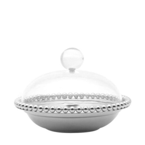 Bandeja Redonda De Zamac Silver Plated Tampa 15,8cm 3752