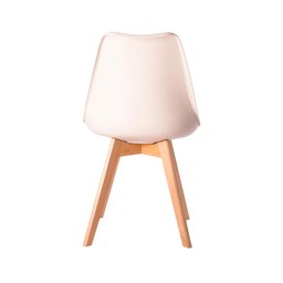 Cadeira Leda Eames Jantar Cozinha com Assento Estofado Creme - 3