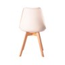 Cadeira Leda Eames Jantar Cozinha com Assento Estofado Creme - 3