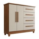 Ver imagem 3 de Cômoda Madri 4 Gavetas 2 Portas MDF Cinamomo Arenas Tudo de Móveis 114cm