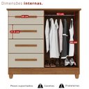 Ver imagem 7 de Cômoda Madri 4 Gavetas 2 Portas MDF Cinamomo Arenas Tudo de Móveis 114cm
