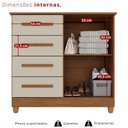 Ver imagem 4 de Cômoda Madri 4 Gavetas 2 Portas MDF Cinamomo Arenas Tudo de Móveis 114cm