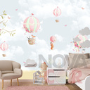 Ver imagem 3 de Papel de Parede Infantil Animais Balão Rosa Ursinho 1m²