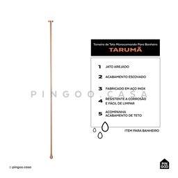 Torneira de Teto Misturador Monocomando para Banheiro Tarumã Pingoo.casa - Dourado Rose - 2