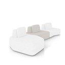 Ver imagem 2 de Sofá 3 Lugares Orgânico com Chaise e 2 Módulos Berlim Bouclê Off K01 - D'Rossi Off White-cinza