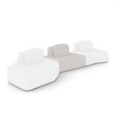Ver imagem 4 de Sofá 3 Lugares Orgânico com Chaise e 2 Módulos Berlim Bouclê Off K01 - D'Rossi Off White-cinza