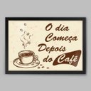 Ver imagem 1 de Quadro Cozinha O Dia Começa Depois do Café I - 45x30cm - Moldura Padrão Preto