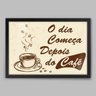 Quadro Cozinha O Dia Começa Depois do Café I - 45x30cm - Moldura Padrão Preto - 1