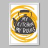 Quadro Cozinha Minhas Regras - 90x60cm - Moldura Caixa Branco - 1
