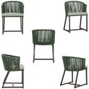 Ver imagem 5 de Mesa com 4 Cadeiras de Jantar Roma 100cm e Noronha em Aluminío Marrom Corda Nautica Estofado 3 Trama