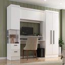 Ver imagem 1 de Escrivaninha Mesa Escritório com Armário 4 Portas e 2 Gavetas Modulado Viena Espresso Móveis