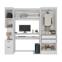 Ver imagem 7 de Escrivaninha Mesa Escritório com Armário 4 Portas e 2 Gavetas Modulado Viena Espresso Móveis