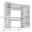 Ver imagem 3 de Escrivaninha Mesa Escritório com Armário 4 Portas e 2 Gavetas Modulado Viena Espresso Móveis
