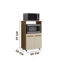 Ver imagem 4 de Balcão Forno e Microondas 2 Portas Branco Brilhante Savanna Off White