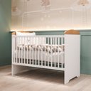 Ver imagem 1 de Berço Americano 3 em 1 Mini Cama Mini Sofá Eloá MDF com Bétula Branco/Betula