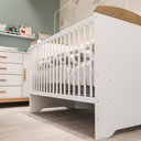 Ver mais imagens de Berço Americano 3 em 1 Mini Cama Mini Sofá Eloá MDF com Bétula Branco/Betula