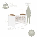 Ver imagem 6 de Berço Americano 3 em 1 Mini Cama Mini Sofá Eloá MDF com Bétula Branco/Betula