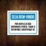Placa Seja Bem-vindo Não Empurrar Porta Interfone 27x35 - 1