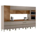 Ver imagem 1 de Cozinha Modulada Proença 8 Peças Torre Quente e Cristaleira Nogueira Nude Prime Tx - Demartez