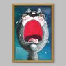 Quadro Animal Cat mouth - 45x30cm - Moldura Caixa Madeira - 1