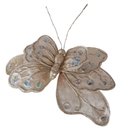 Ver imagem 3 de Flor Artificial Natal Borboleta Veludo Champanhe 13m 13cm