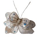 Ver imagem 2 de Flor Artificial Natal Borboleta Veludo Champanhe 13m 13cm