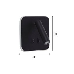 Arandela Astraled Acker Led com Interruptor Bivolt Preto Ad-4035 - 2