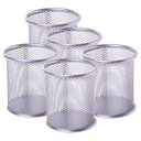 Ver imagem 1 de Kit 5 Porta Canetas Organizador de Mesa Redondo Telado Aramado Grampos Clips Escritório Home Office