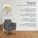 Ver imagem 2 de Cadeira Poltrona para Sala Quarto Confortável e Reforçada Minimalista Contemporânea:chumbo