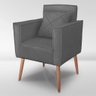 Cadeira Poltrona para Sala Quarto Confortável e Reforçada Minimalista Contemporânea:chumbo - 3
