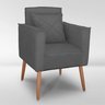 Cadeira Poltrona para Sala Quarto Confortável e Reforçada Minimalista Contemporânea:chumbo - 5