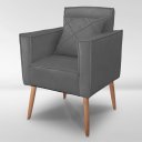 Ver imagem 3 de Cadeira Poltrona para Sala Quarto Confortável e Reforçada Minimalista Contemporânea:chumbo