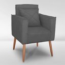 Ver imagem 5 de Cadeira Poltrona para Sala Quarto Confortável e Reforçada Minimalista Contemporânea:chumbo