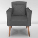 Ver imagem 1 de Cadeira Poltrona para Sala Quarto Confortável e Reforçada Minimalista Contemporânea:chumbo